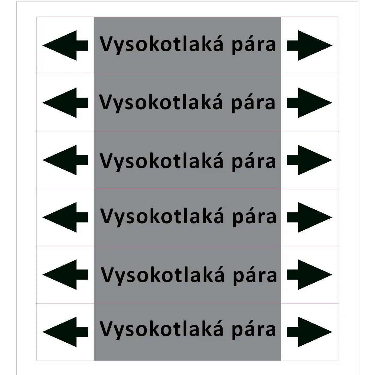 Značení potrubí ISO 20560, vysokotlaká pára