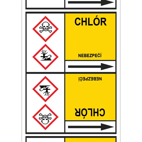 Značení potrubí, chlór