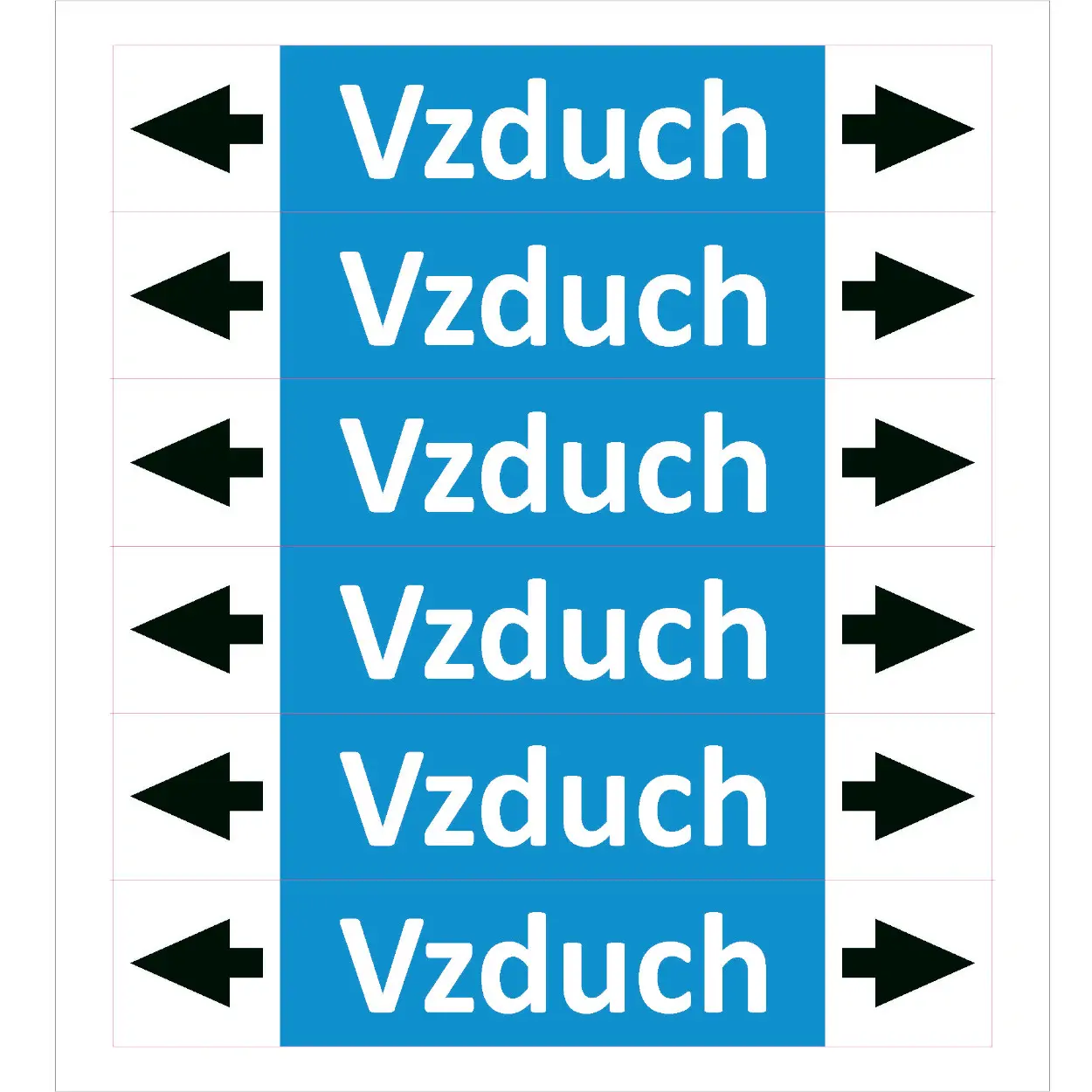 Značení potrubí ISO 20560, vzduch