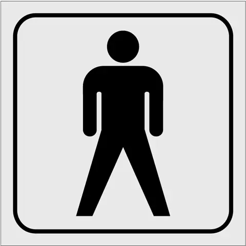 Značka WC muži, samolepicí fólie, 10 × 10 cm