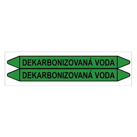 Značení potrubí, dekarbonizovaná voda,2 ks, 450 × 52 mm