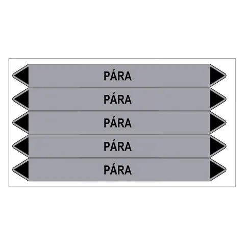 Značení potrubí, pára,5 ks, 150 × 12 mm