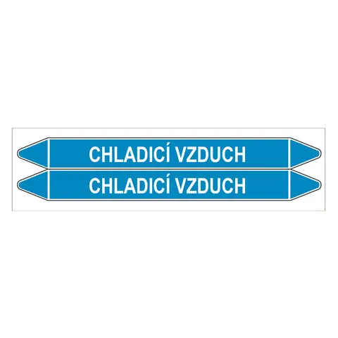 Značení potrubí, chladicí vzduch,2 ks, 450 × 52 mm