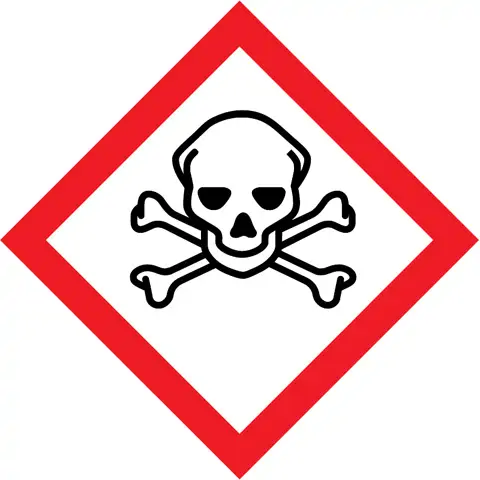 Značka GHS06 Toxické látky, samolepicí fólie, 10 × 10 cm