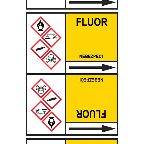 Značení potrubí, fluor