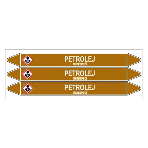 Značení potrubí, petrolej,3 ks, 355 × 37 mm