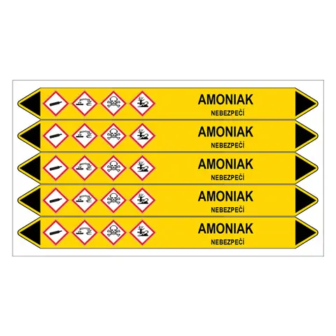 Značení potrubí, amoniak,5 ks, 150 × 12 mm