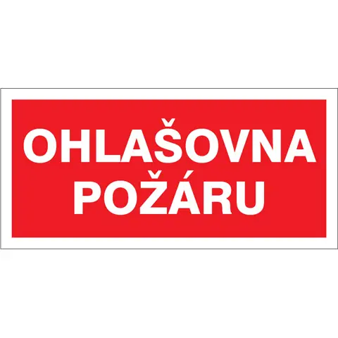 Značka Ohlašovna požáru, samolepicí fólie, 100 × 210 mm