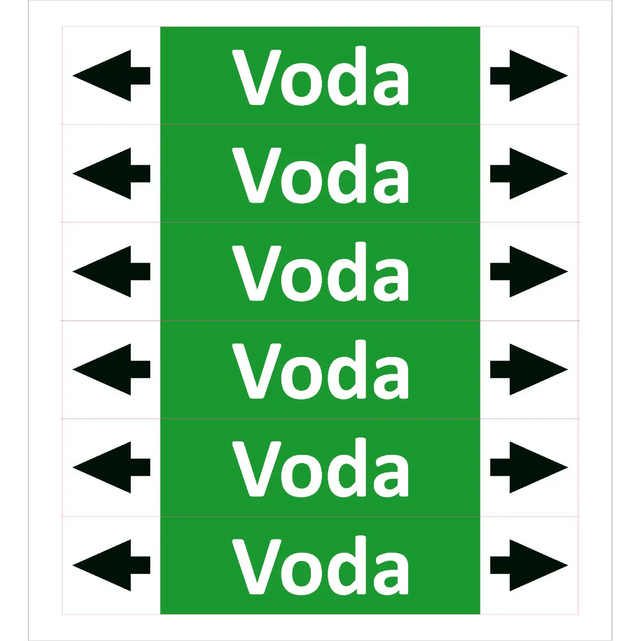 Značení potrubí ISO 20560, voda