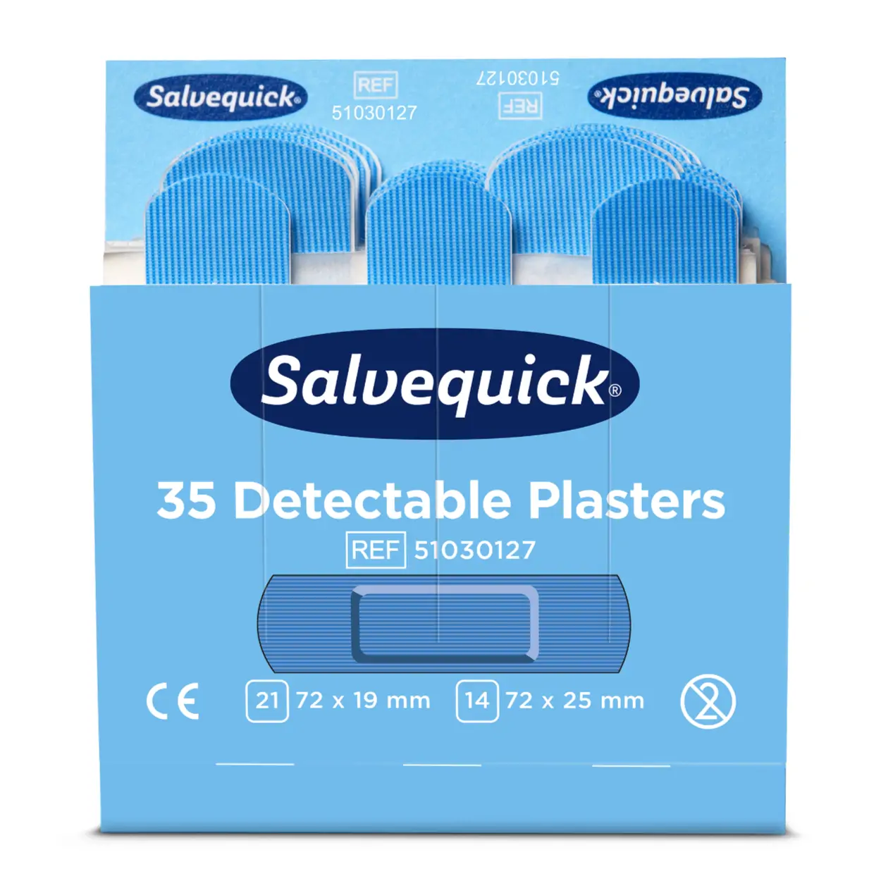 Modré detekovatelné náplasti Salvequick