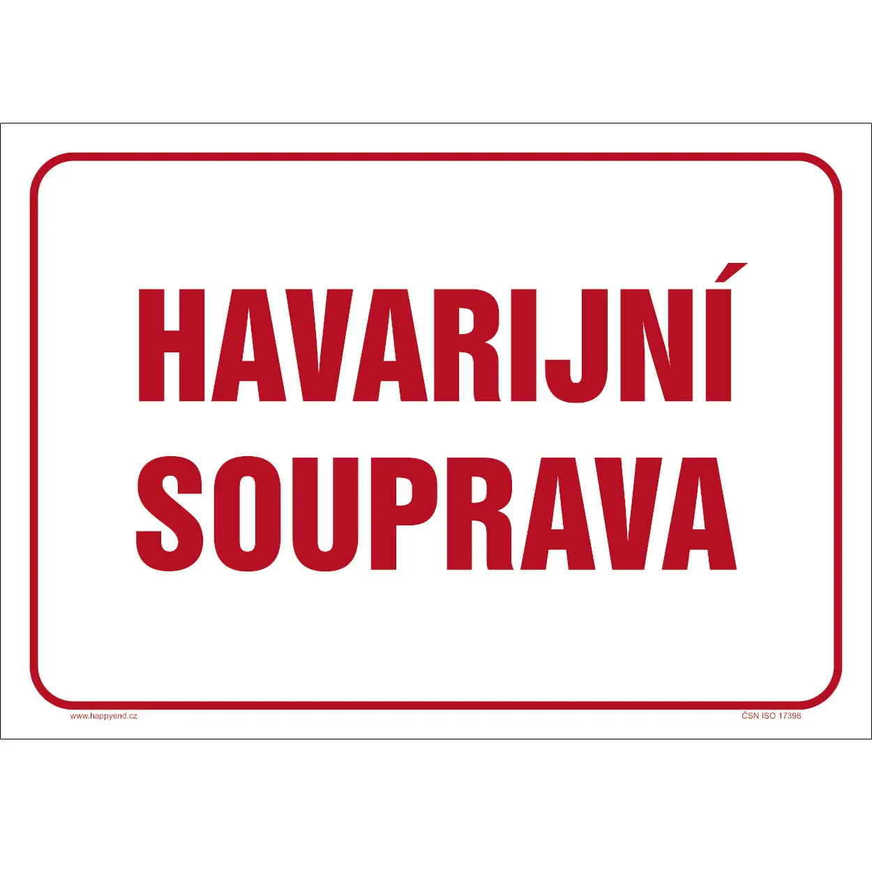 Značka Havarijní souprava, hliník, 210 × 297 mm