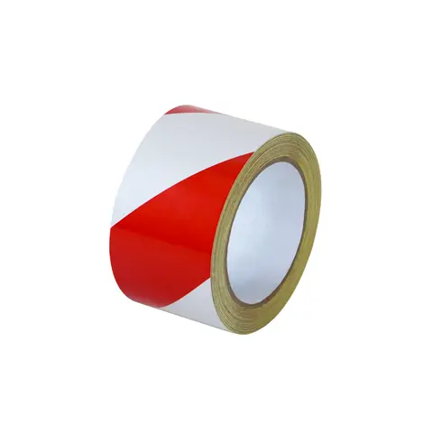 Reflexní výstražná páska, levá, bílá/červená, 5 cm × 15 m