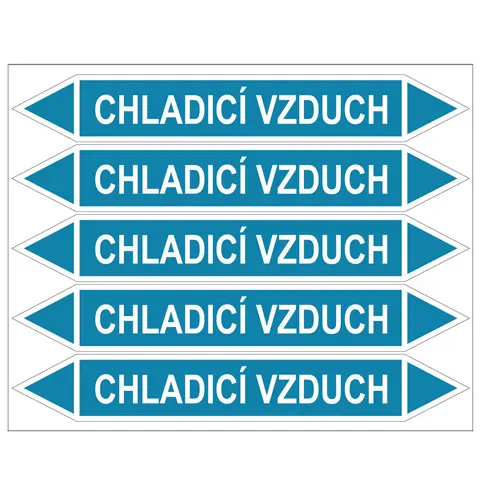 Značení potrubí, chladicí vzduch