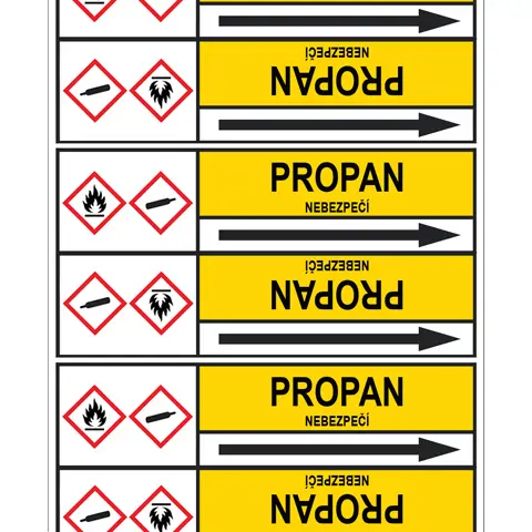 Značení potrubí, propan