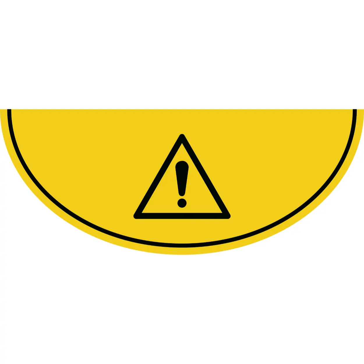 Podlahová značka výseč – Výstraha, riziko, žlutá
