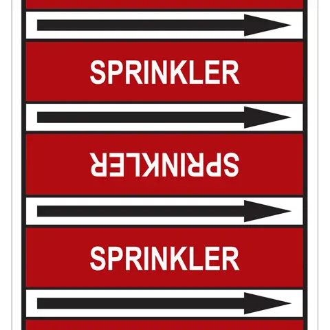 Značení potrubí, sprinkler