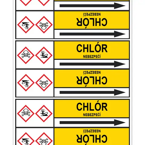 Značení potrubí, chlór