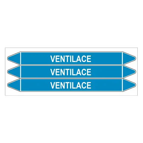 Značení potrubí, ventilace,3 ks, 355 × 37 mm