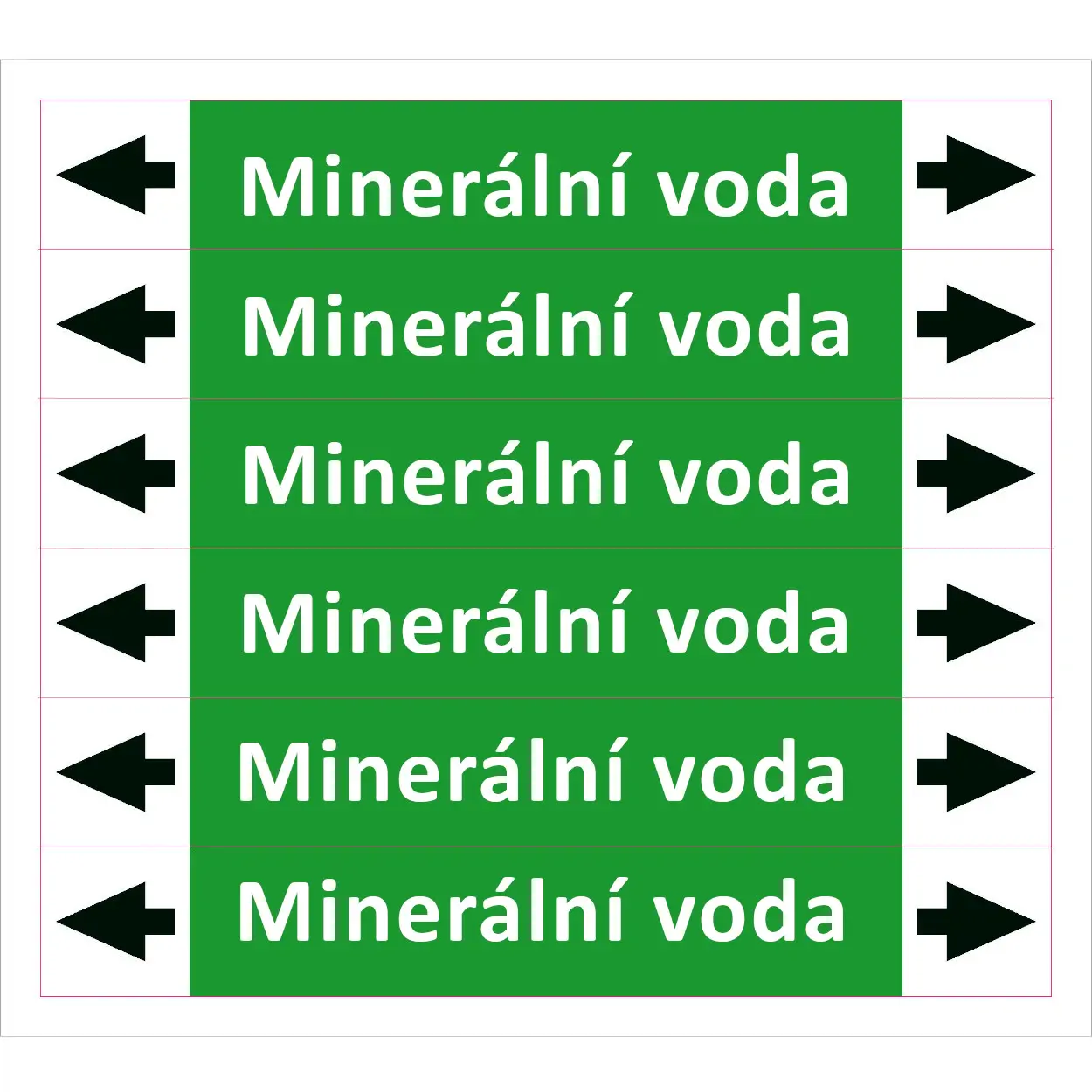 Značení potrubí ISO 20560, minerální voda