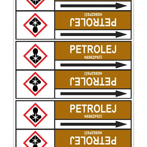 Značení potrubí, petrolej