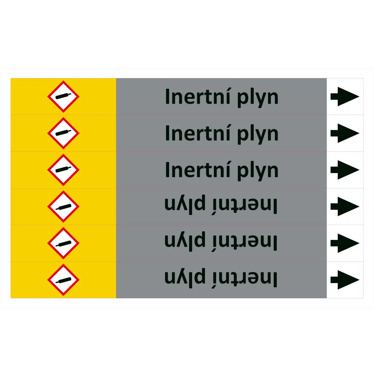 Značení potrubí ISO 20560, inertní plyn