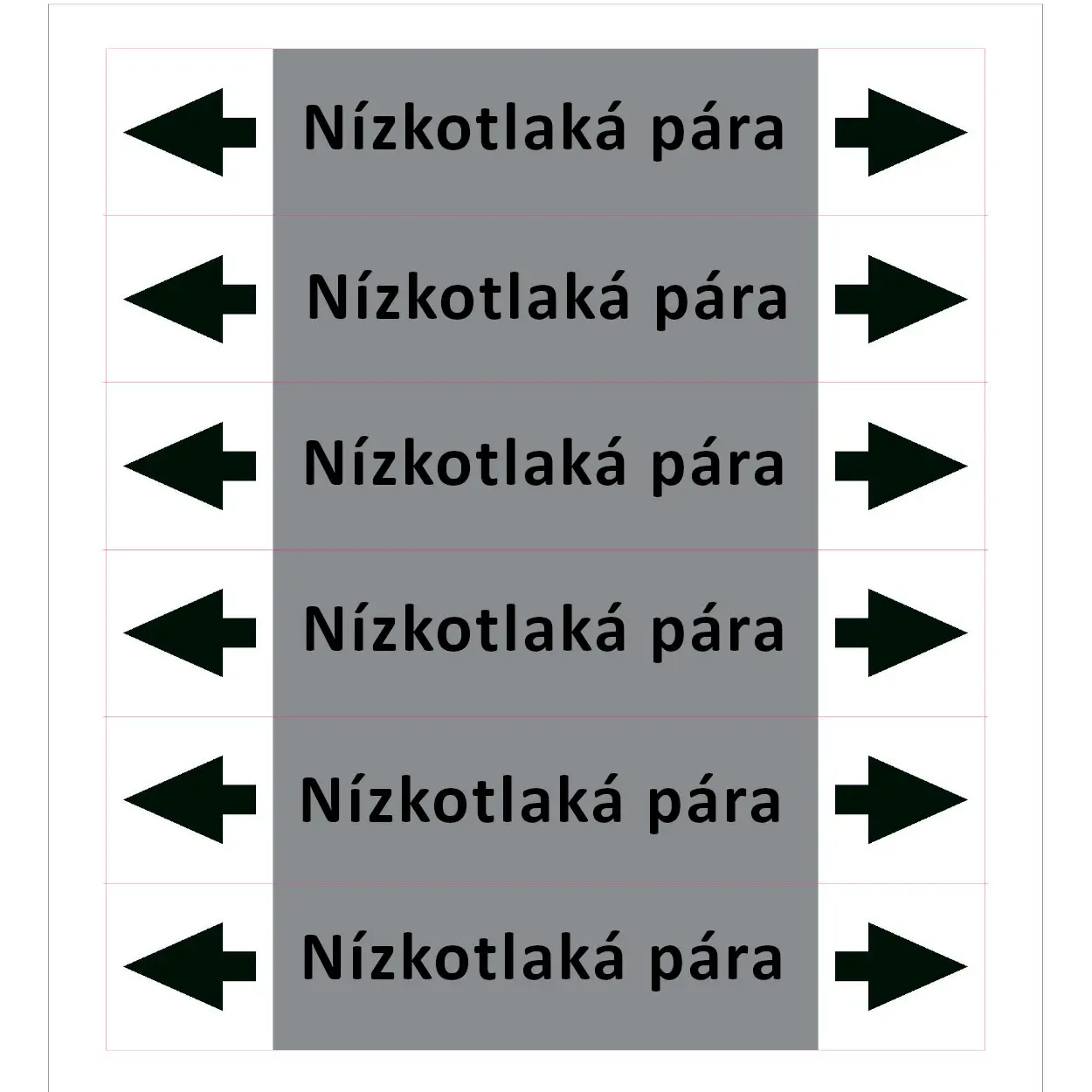 Značení potrubí ISO 20560, nízkotlaká pára