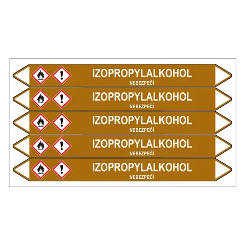 Značení potrubí, izopropylalkohol,5 ks, 150 × 12 mm