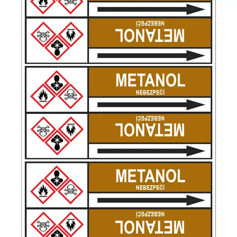 Značení potrubí, metanol