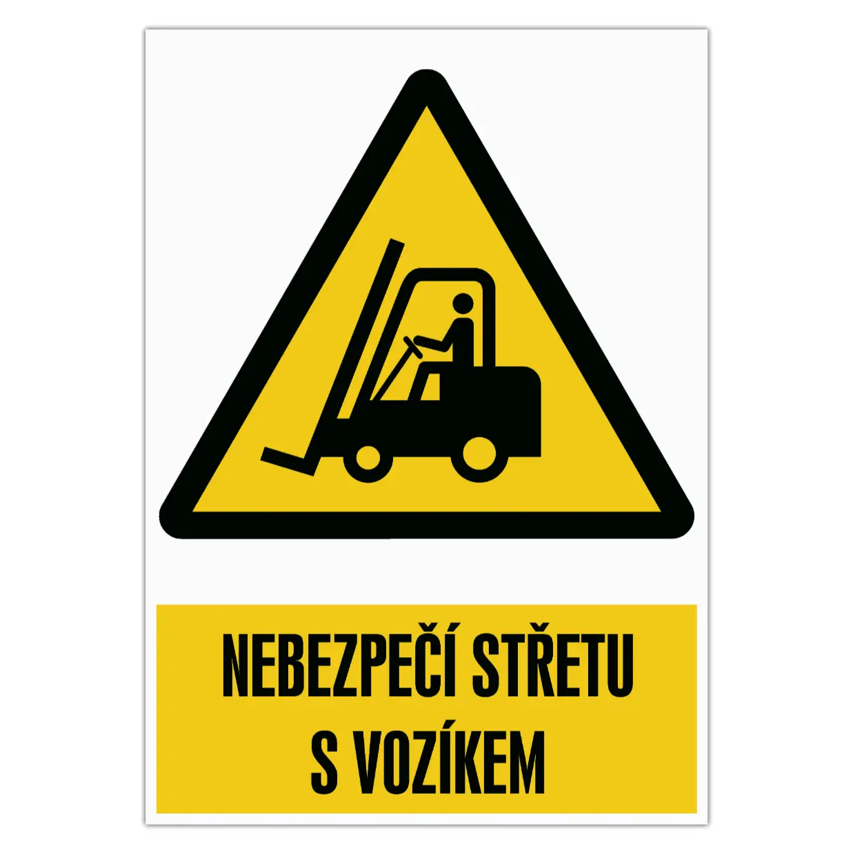 Značka Nebezpečí střetu s vozíkem, samolepicí fólie, 210 × 297 mm