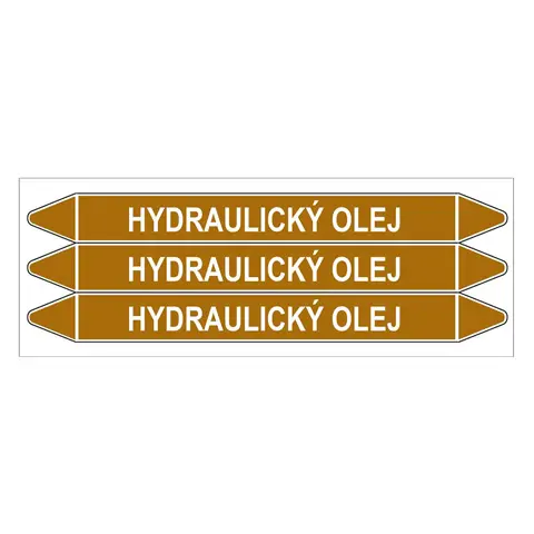 Značení potrubí, hydraulický olej,3 ks, 355 × 37 mm