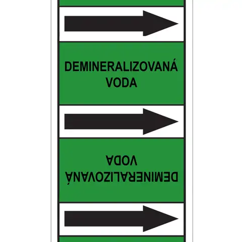 Značení potrubí, demineralizovaná voda