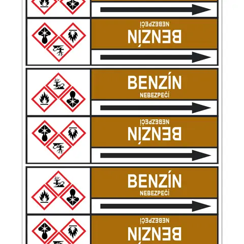 Značení potrubí, benzín