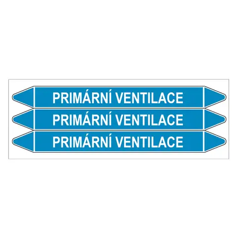 Značení potrubí, primární ventilace,3 ks, 355 × 37 mm