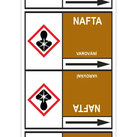 Značení potrubí, nafta