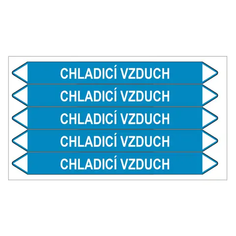 Značení potrubí, chladicí vzduch,5 ks, 150 × 12 mm