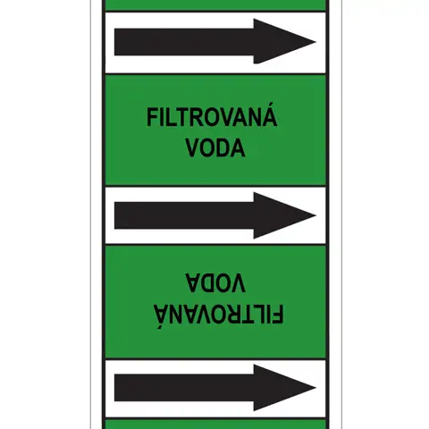 Značení potrubí, filtrovaná voda