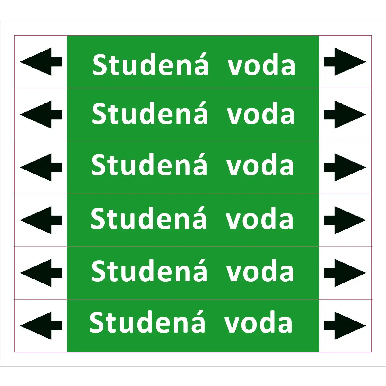 Značení potrubí ISO 20560, studená voda