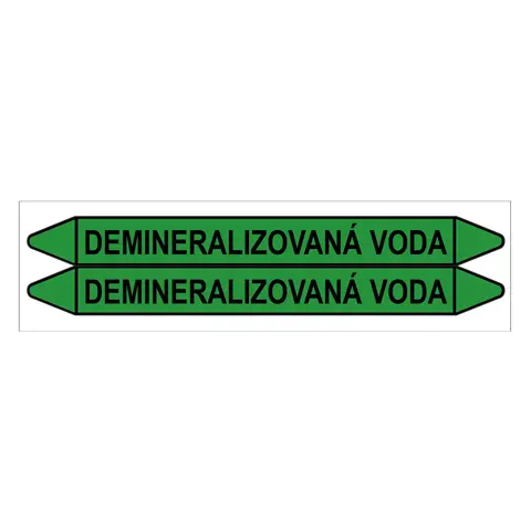 Značení potrubí, demineralizovaná voda,2 ks, 450 × 52 mm