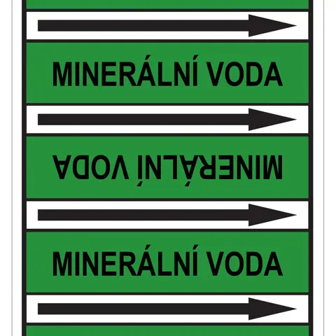 Značení potrubí, minerální voda