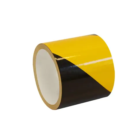Standardní reflexní výstražná páska, pravá, černá/žlutá, 5 cm × 25 m