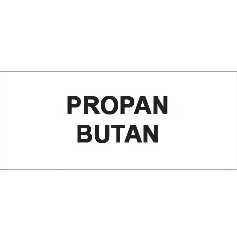 Značka Propan butan, fólie, 62 × 148 mm