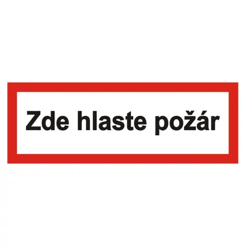 Tabulka - Zde hlaste požár