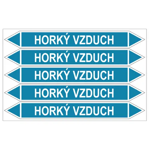 Značení potrubí, horký vzduch