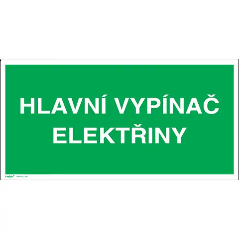 Tabulka – Hlavní vypínač elektřiny