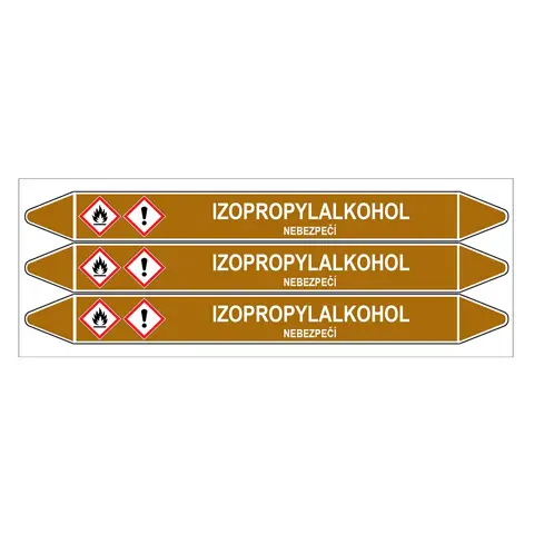 Značení potrubí, izopropylalkohol,3 ks, 355 × 37 mm