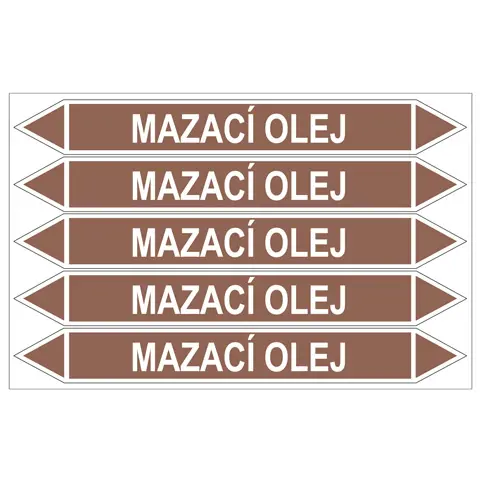 Značení potrubí, mazací olej