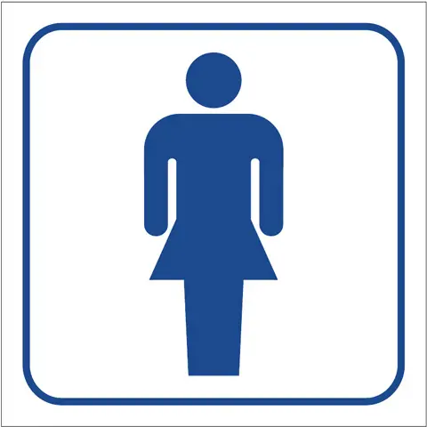 Značka WC ženy, samolepicí fólie, 10 × 10 cm