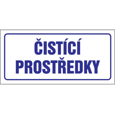 Značka Čisticí prostředky, samolepicí fólie, 100 × 210 mm