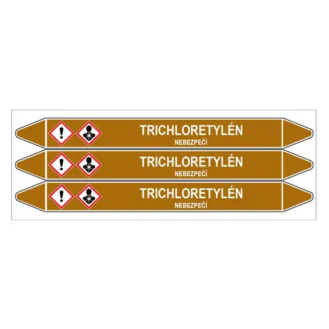 Značení potrubí, trichloretylén,3 ks, 355 × 37 mm