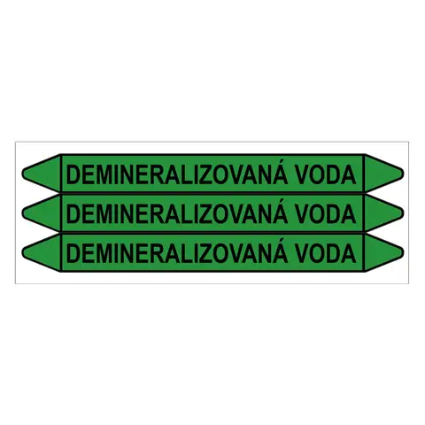 Značení potrubí, demineralizovaná voda,3 ks, 355 × 37 mm